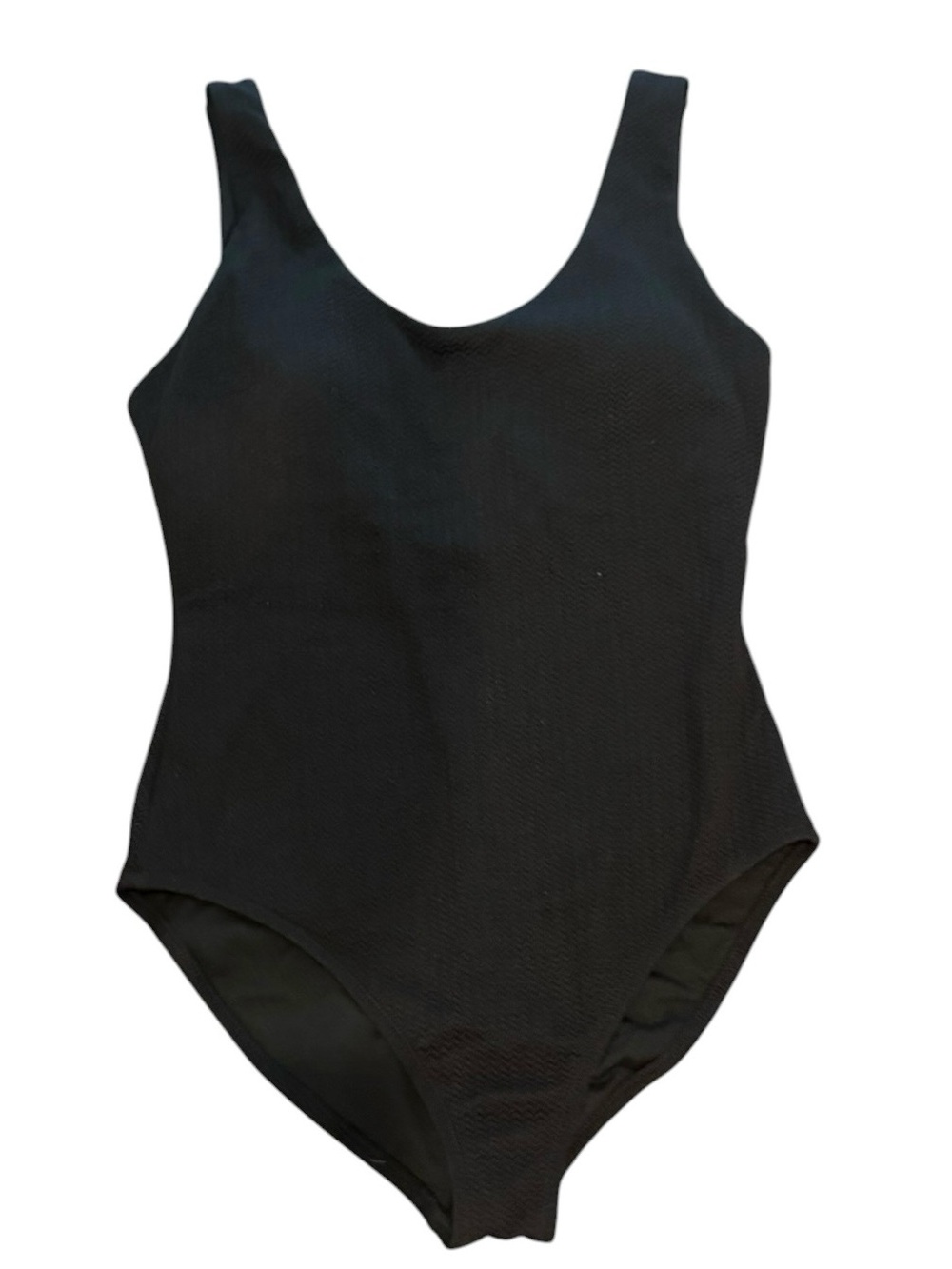 Eddie Bauer Black One-Piece Textured Swimsuit